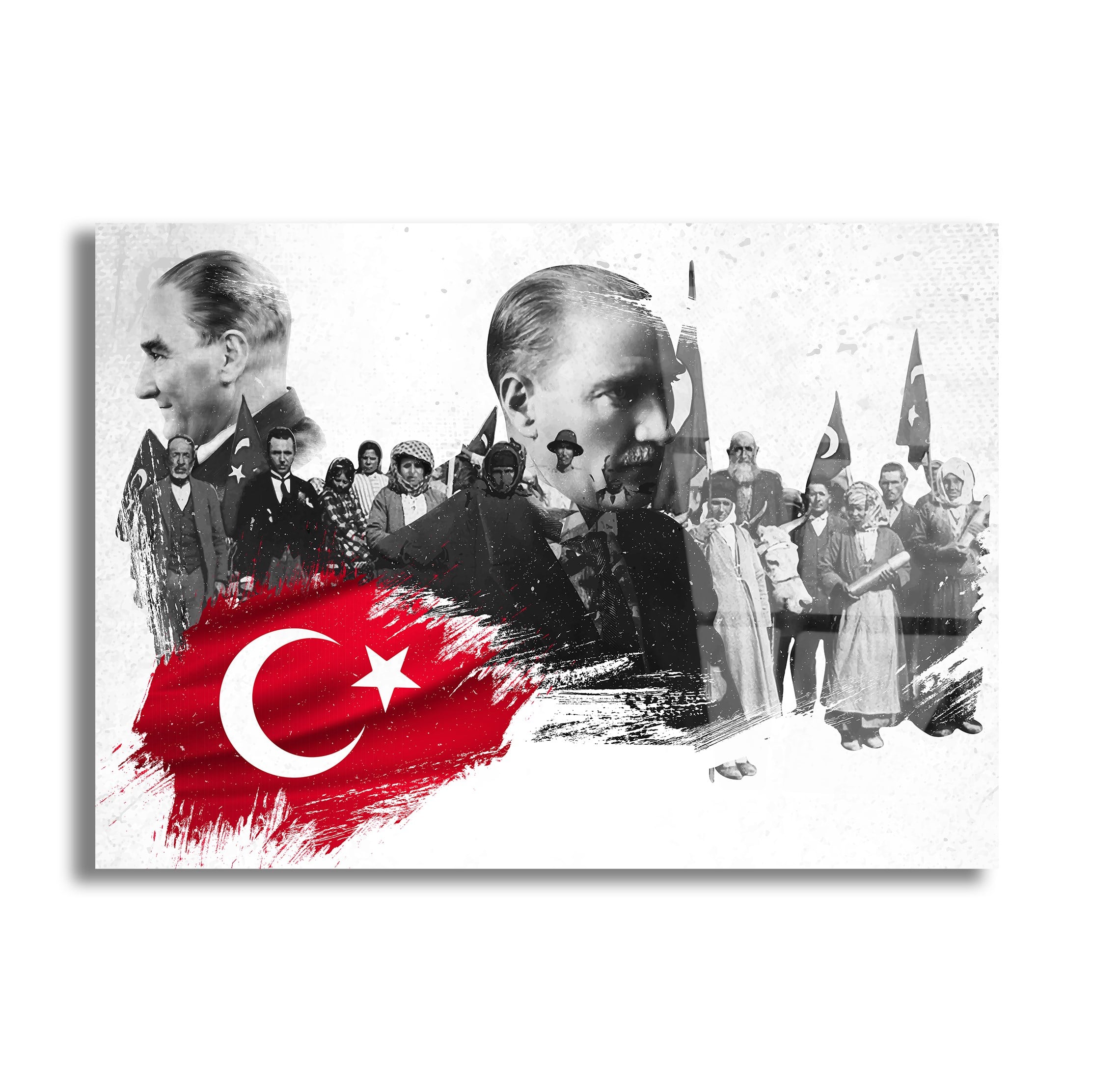Yatay VatanTemalı Cam Tablo 124