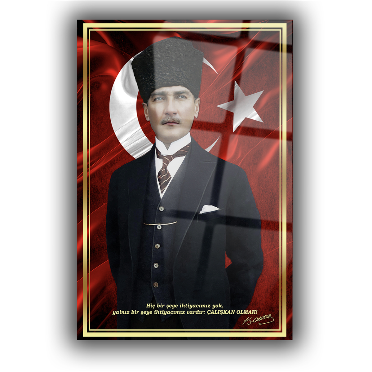 Dikey VatanTemalı Cam Tablo 291