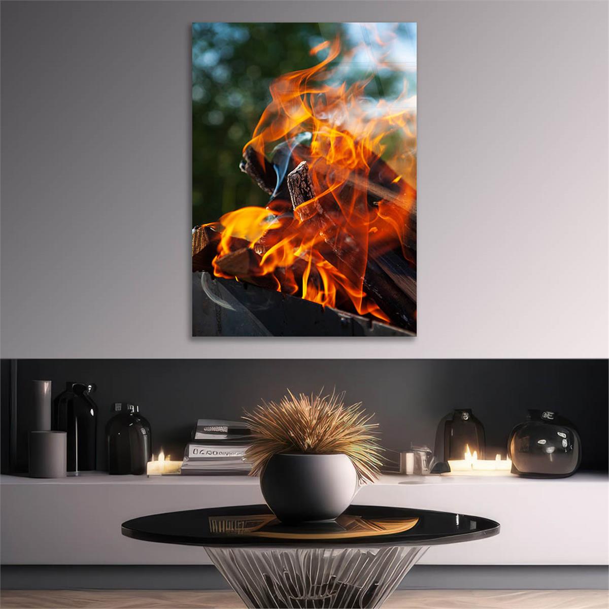 Thema Natur auf bedrucktem Glas