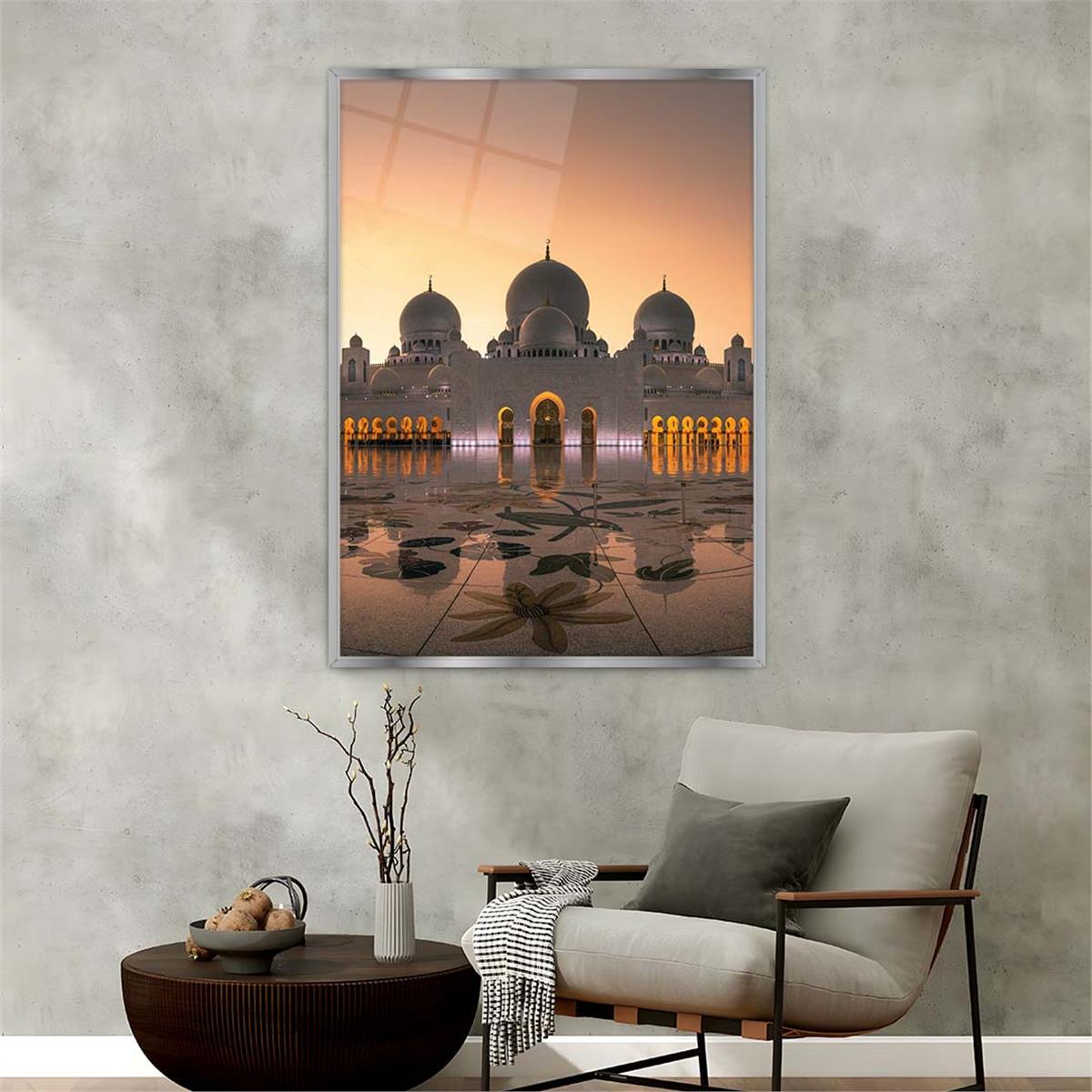Tableau en verre à thème religieux avec cadre en aluminium  018