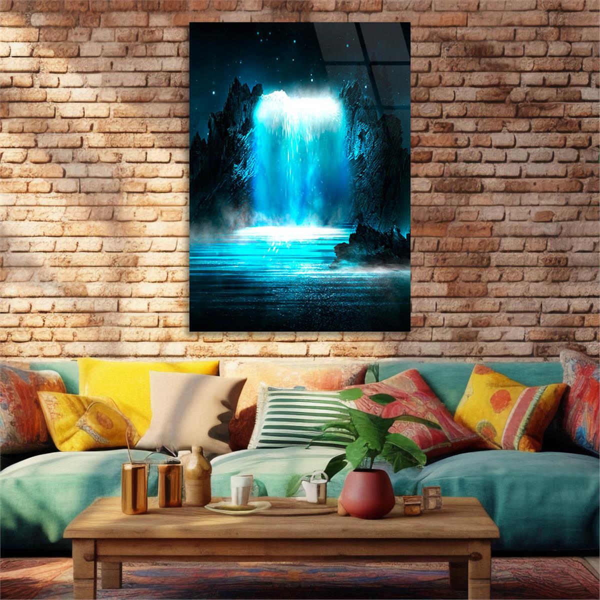 Dikey Sanat Temalı Cam Tablo 477