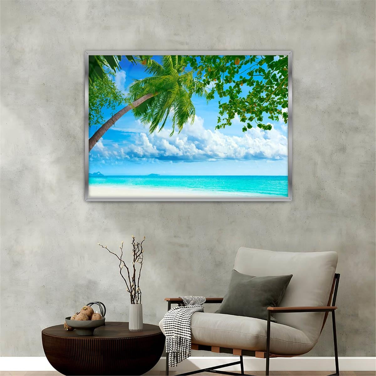 Aluminum-Framed Natured-Themed Tempered Glass Wall Art 134