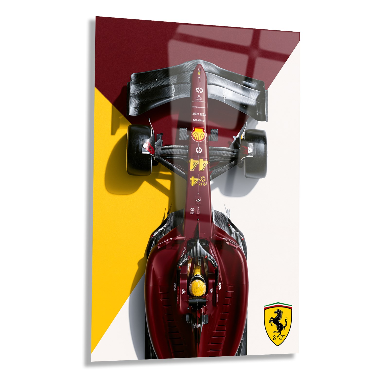 Ferrari Formula 1 Yarış Arabası Cam Tablo