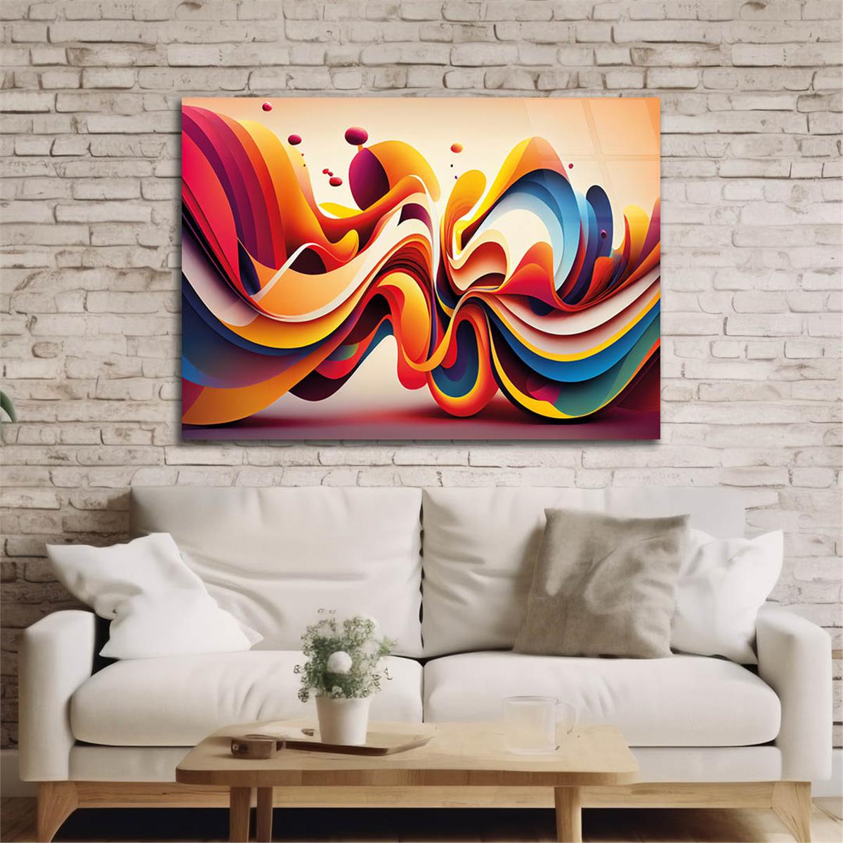 Horizontal Art-Themed Tempered Glass Wall Art 345