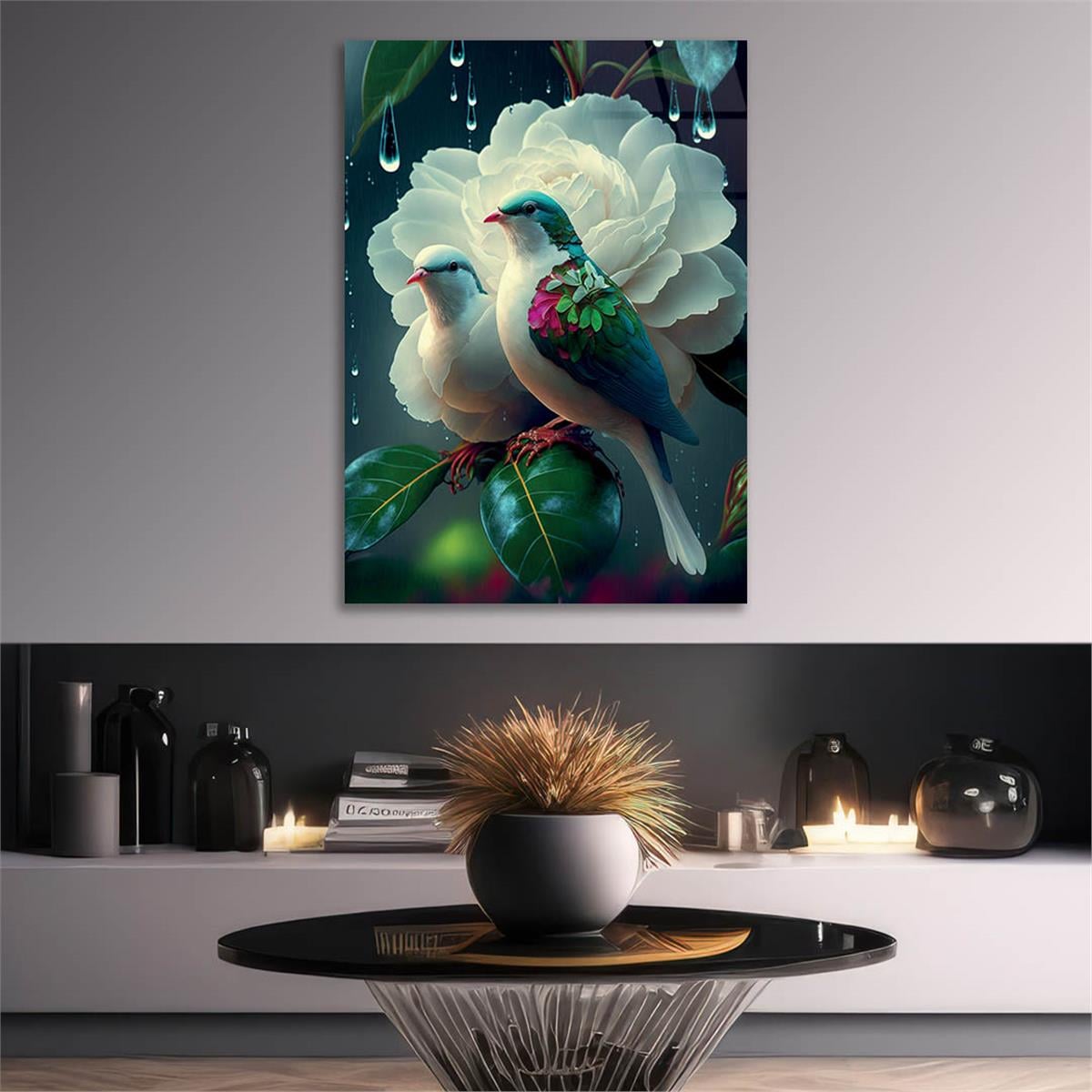 Vertical Tempered Glasss Wall Arts Natured-Themed210