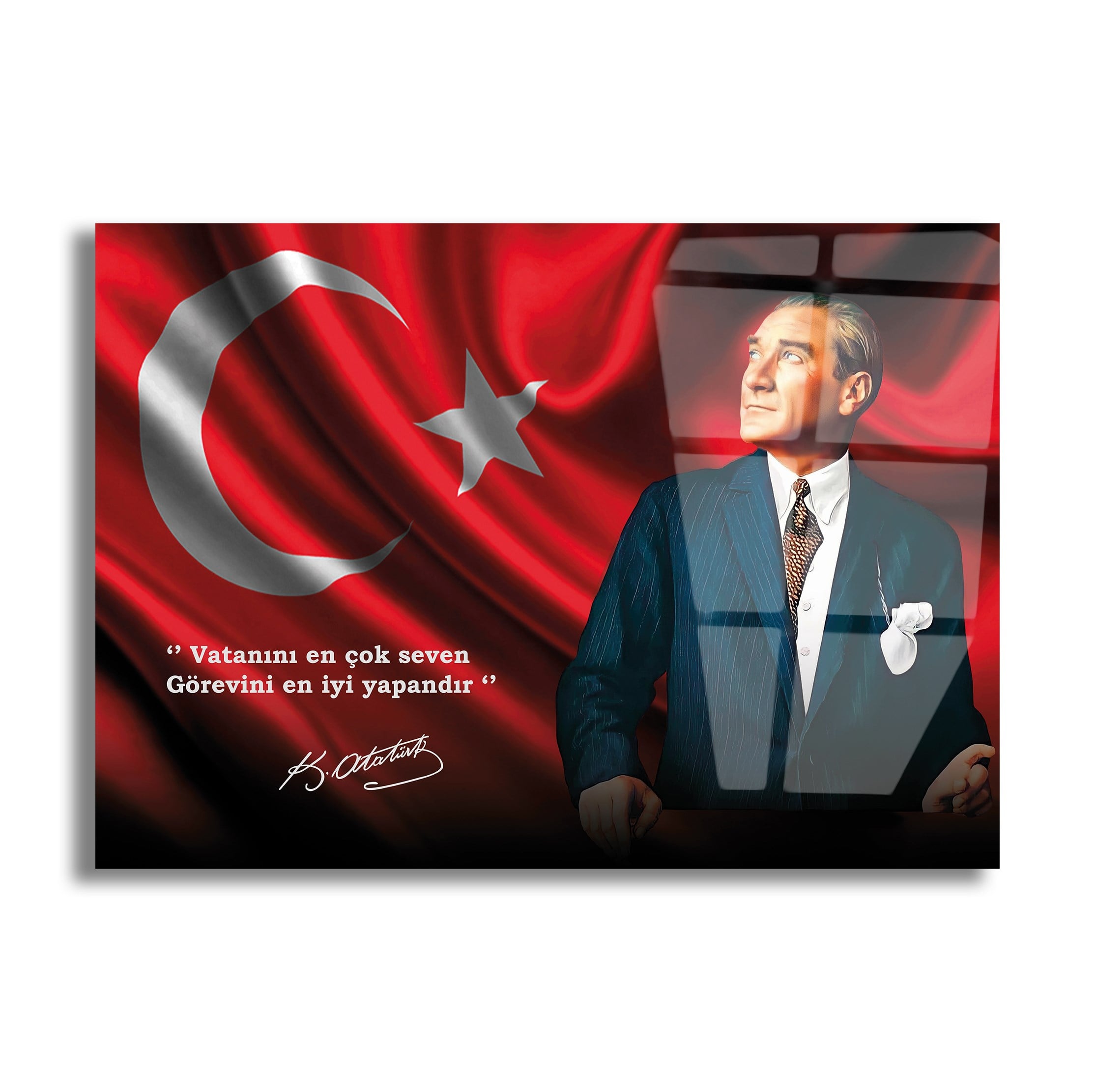 MUSTAFA KEMAL ATATÜRK CAM TABLO 