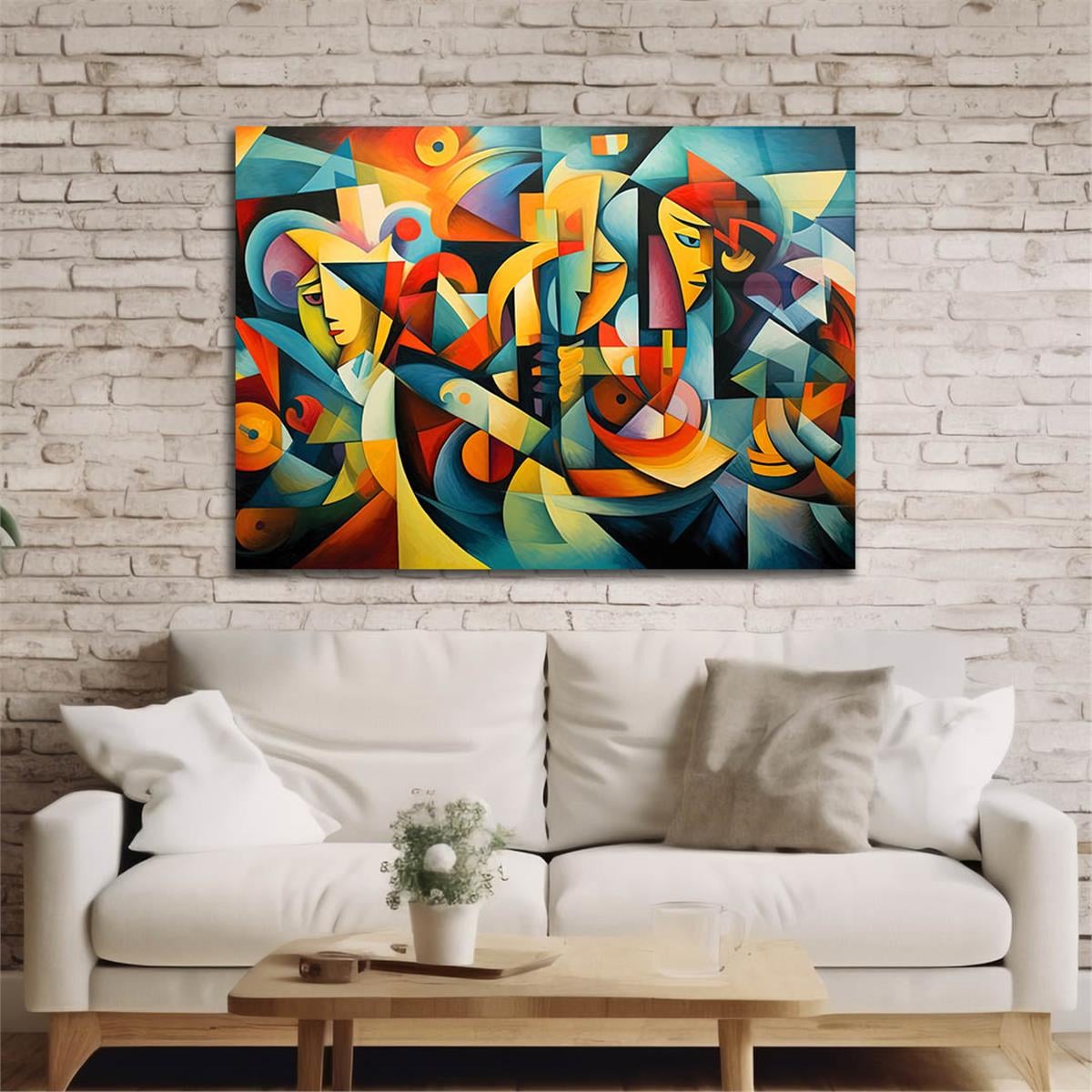 Horizontal Art-Themed Tempered Glass Wall Art 258