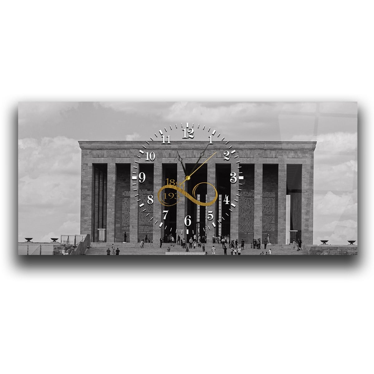 Middle-Clock, Homeland-Themed Horizontal Glass Wall Painting 059