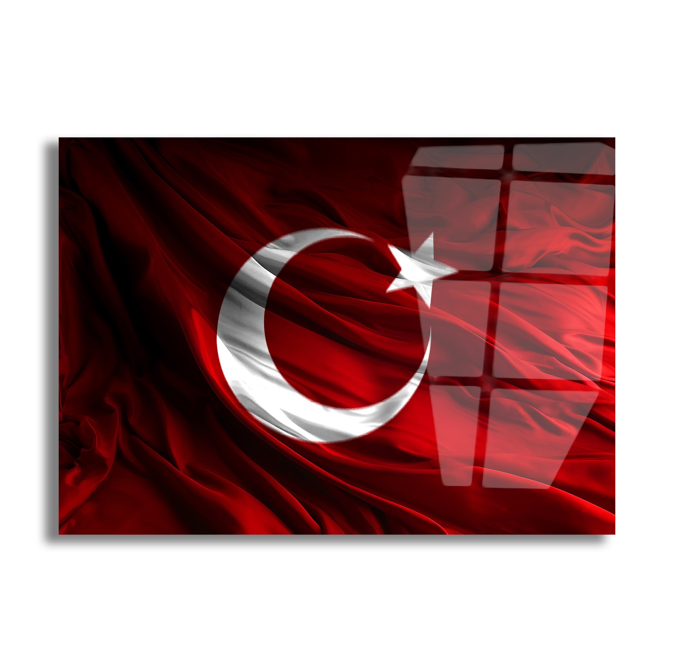 Yatay VatanTemalı Cam Tablo 108