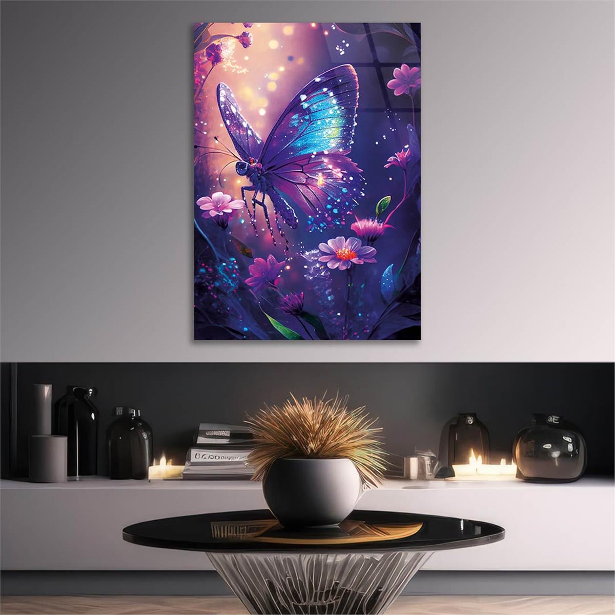 Vertical Tempered Glasss Wall Arts Natured-Themed177