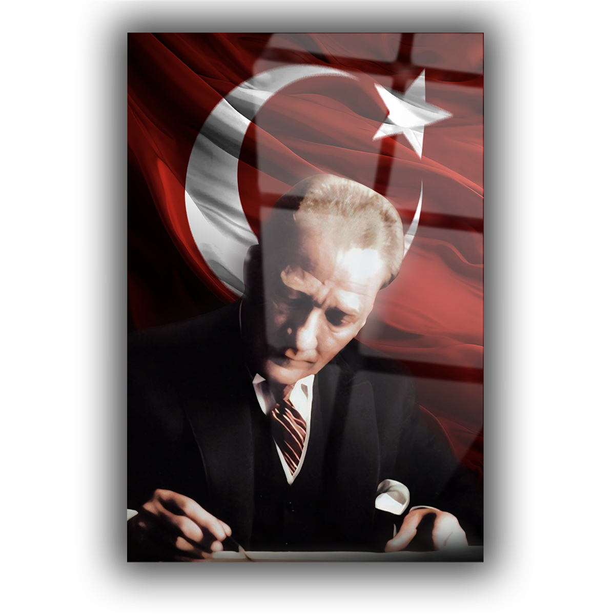Dikey VatanTemalı Cam Tablo 149