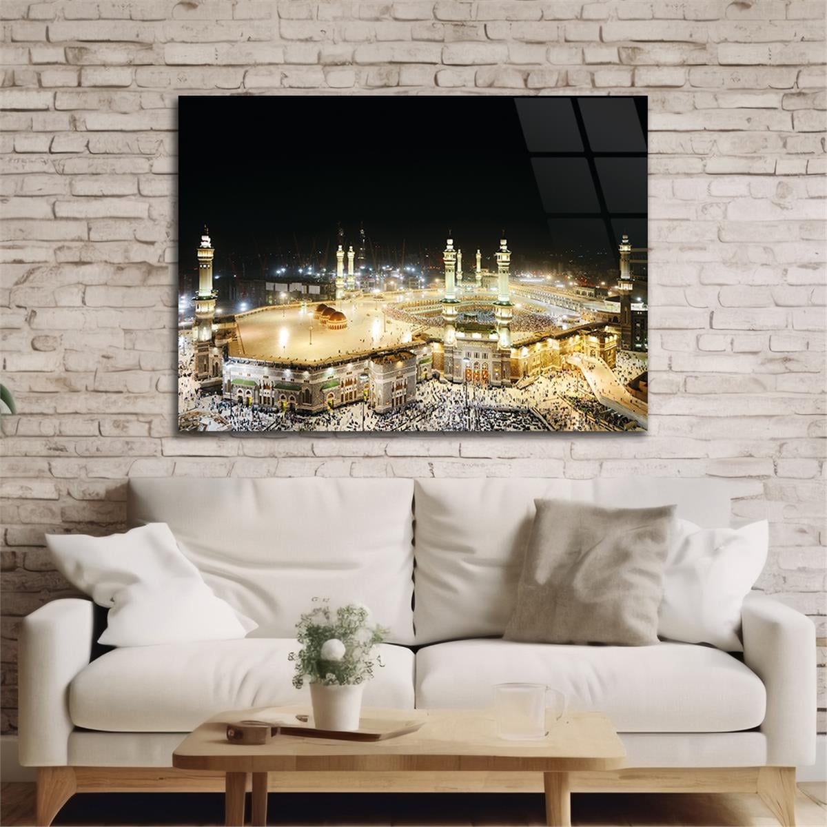 Ka’bah  on Glass Print Caaba Glass Wall Art Kaaba Tempered Glass Wall Art