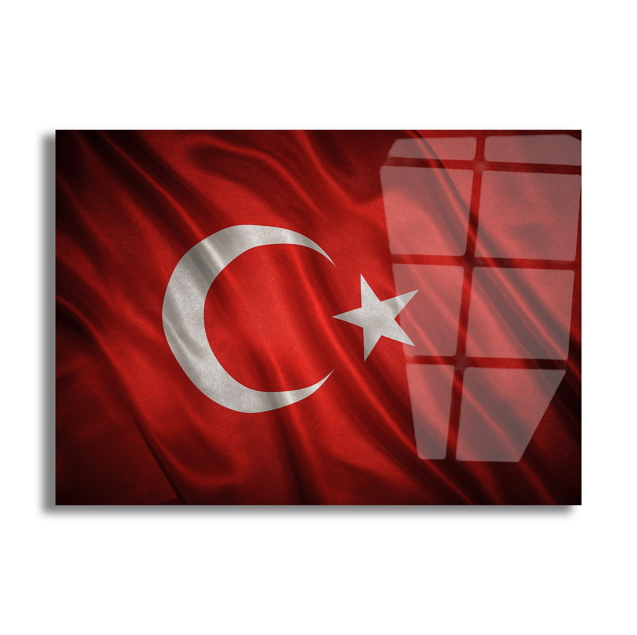 Yatay VatanTemalı Cam Tablo 116