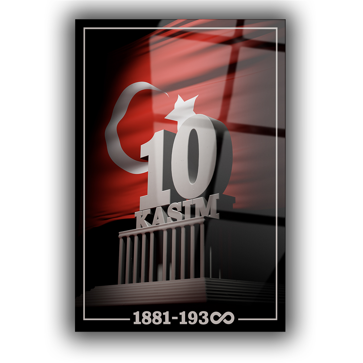 Dikey VatanTemalı Cam Tablo 129