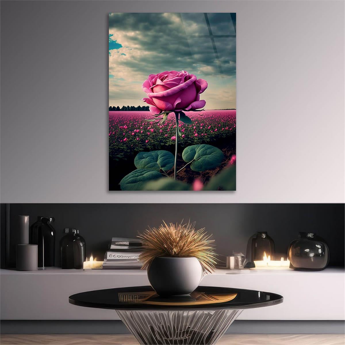 Vertical Tempered Glasss Wall Arts Natured-Themed208