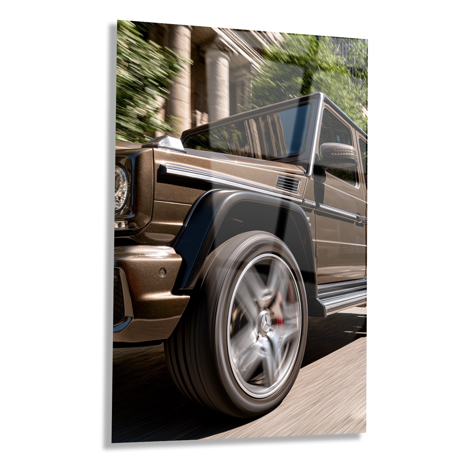 Kahverengi Mercedes G Serisi Cam Tablo