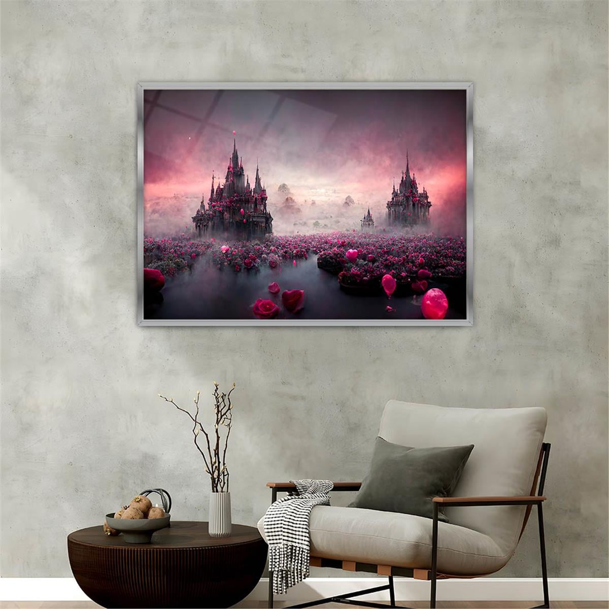 Aluminum-Framed Natured-Themed Tempered Glass Wall Art 071
