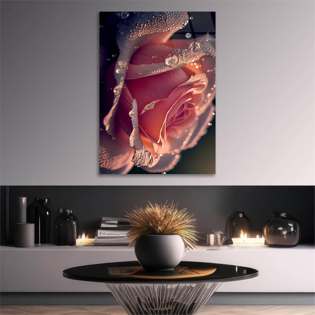 Vertical Tempered Glasss Wall Arts Natured-Themed206