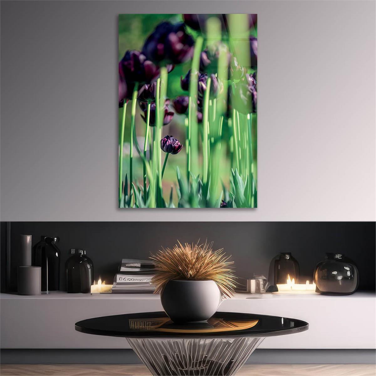 Vertical Tempered Glasss Wall Arts Natured-Themed204
