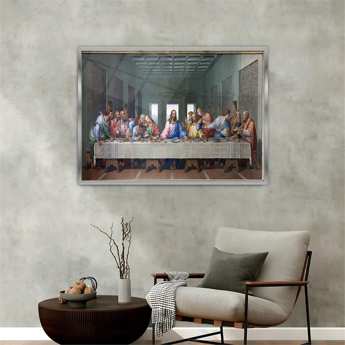 Aluminum-Framed Art-Themed Tempered Glass Wall Art 176