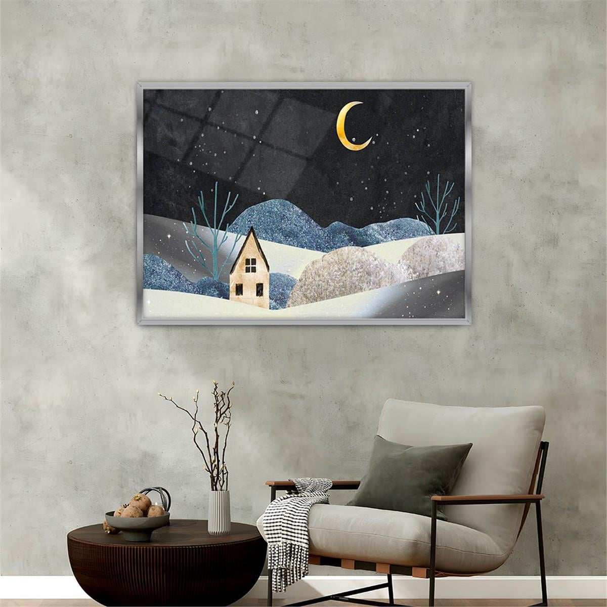 Aluminum-Framed Art-Themed Tempered Glass Wall Art 117