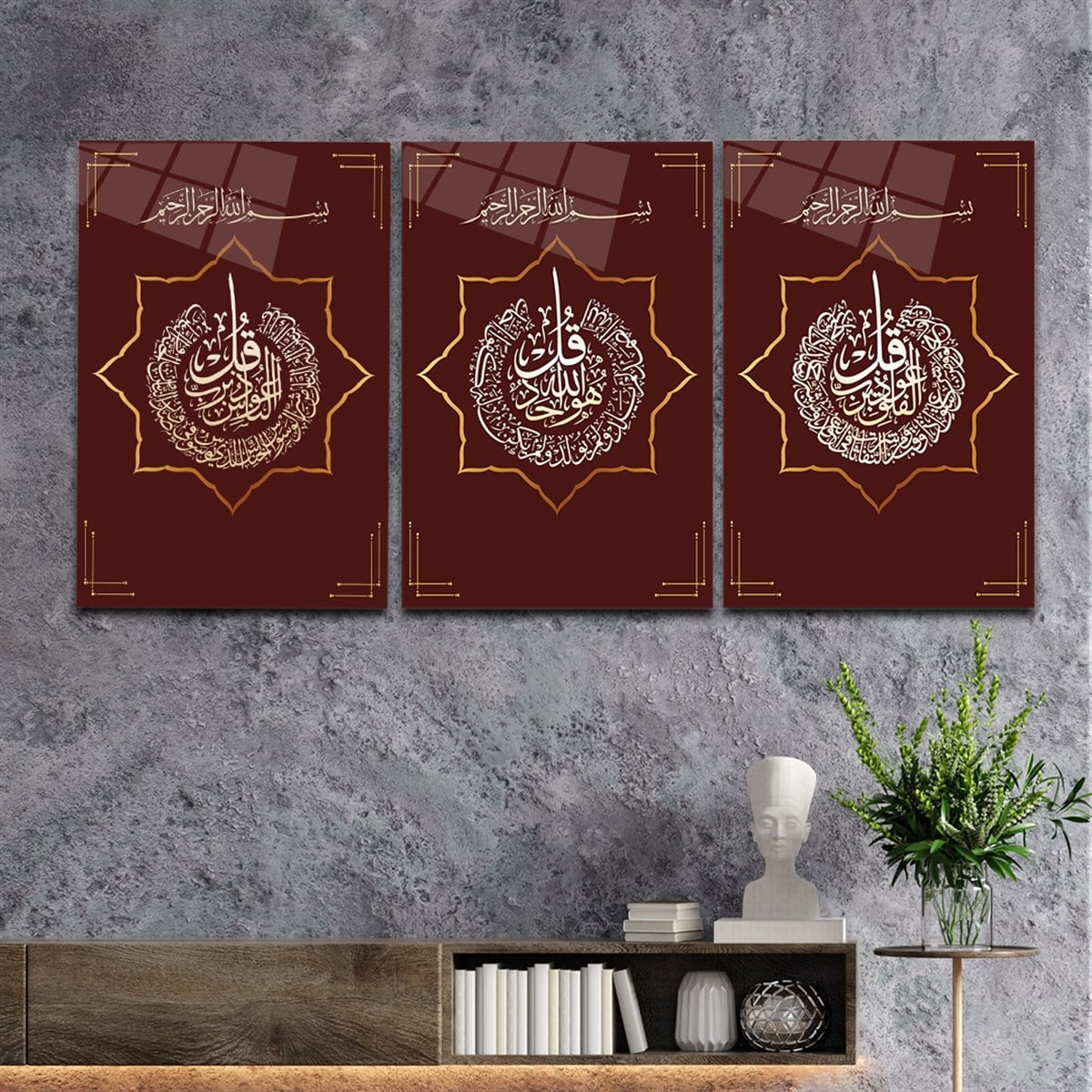 Tempered Glasss Wall Arts Religious-Themed Set