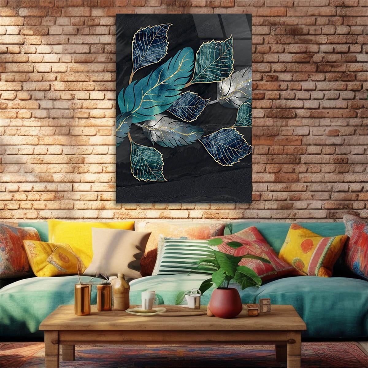 Vertical Tempered Glasss Wall Arts Art-Themed229