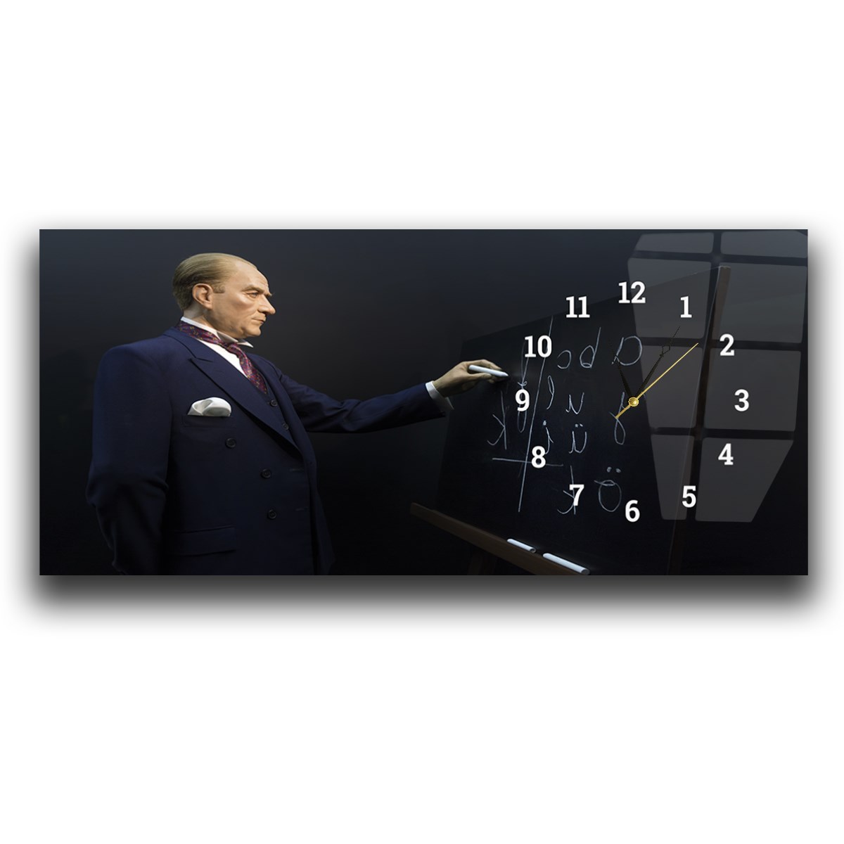 Side-Clock, Homeland-Themed Horizontal Glass Wall Painting 007