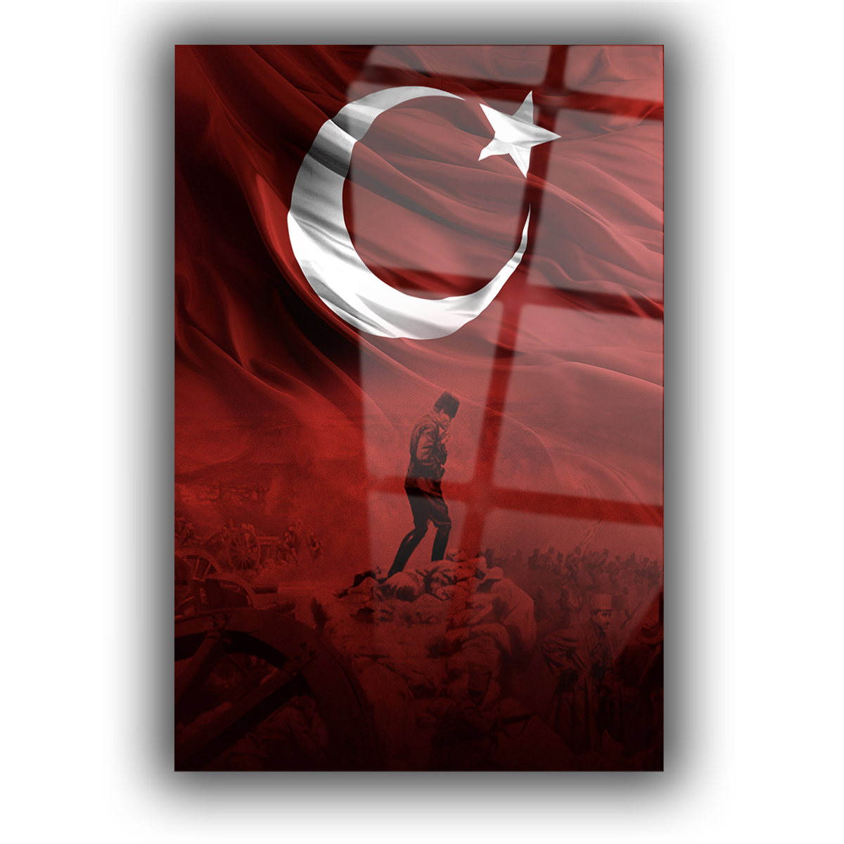 Dikey VatanTemalı Cam Tablo 152
