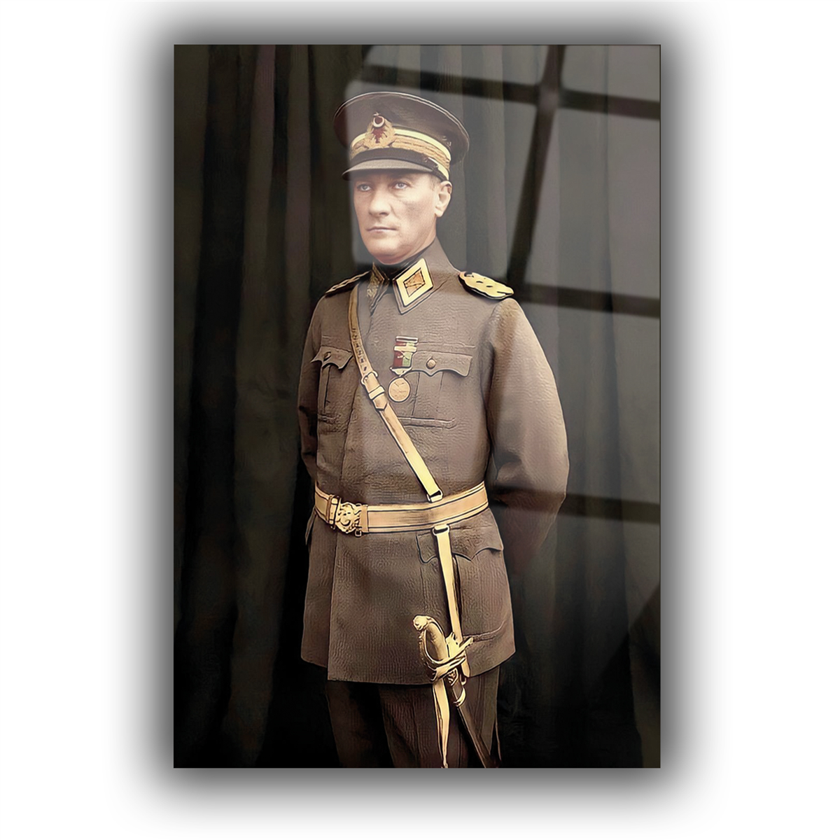 MUSTAFA KEMAL ATATÜRK GÖRSELLİ CAM TABLO 