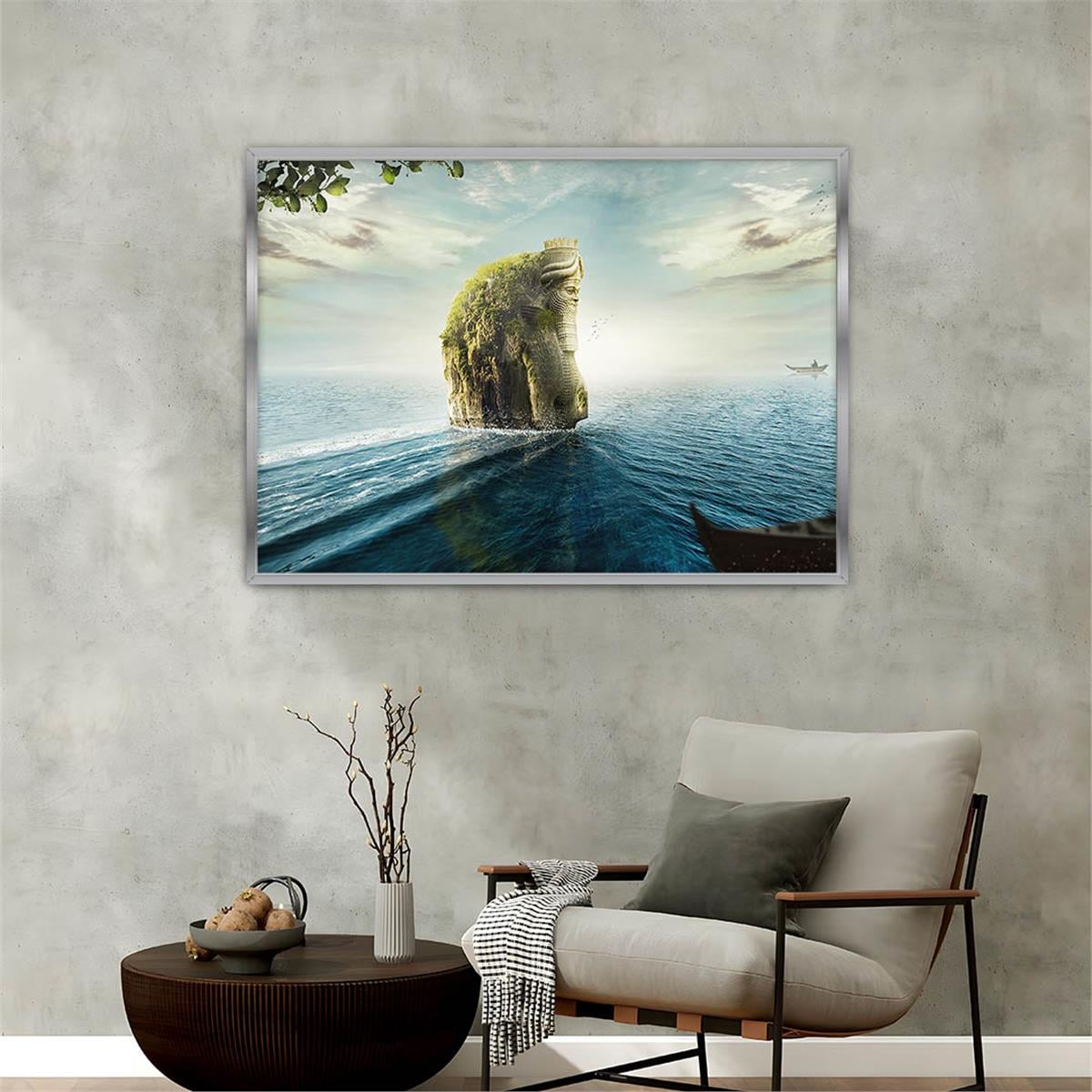 Aluminum-Framed Art-Themed Tempered Glass Wall Art 106