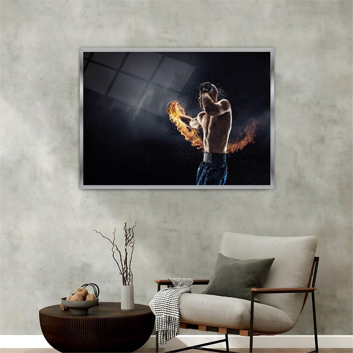 Aluminum-Framed Art-Themed Tempered Glass Wall Art 081