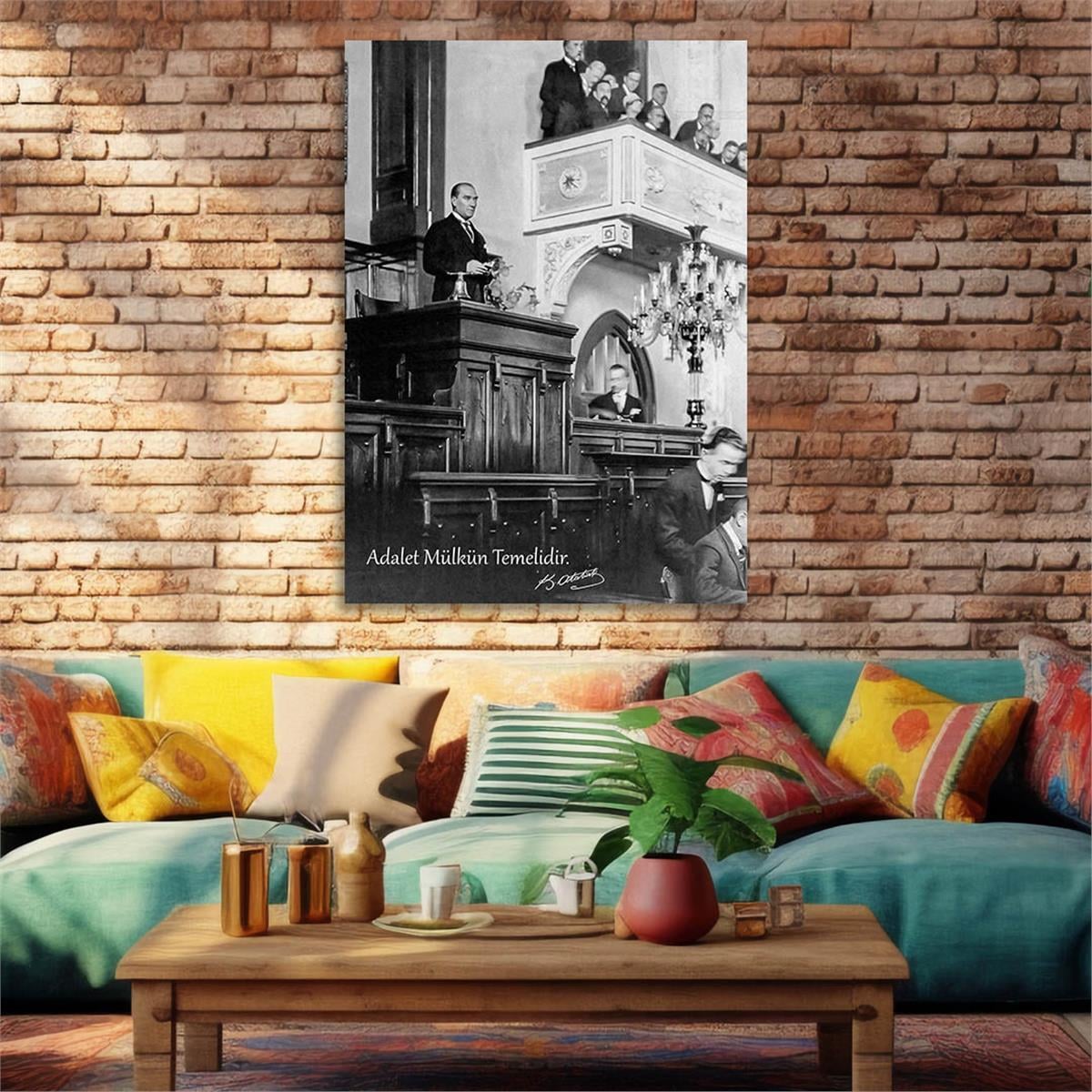 Dikey VatanTemalı Cam Tablo 289