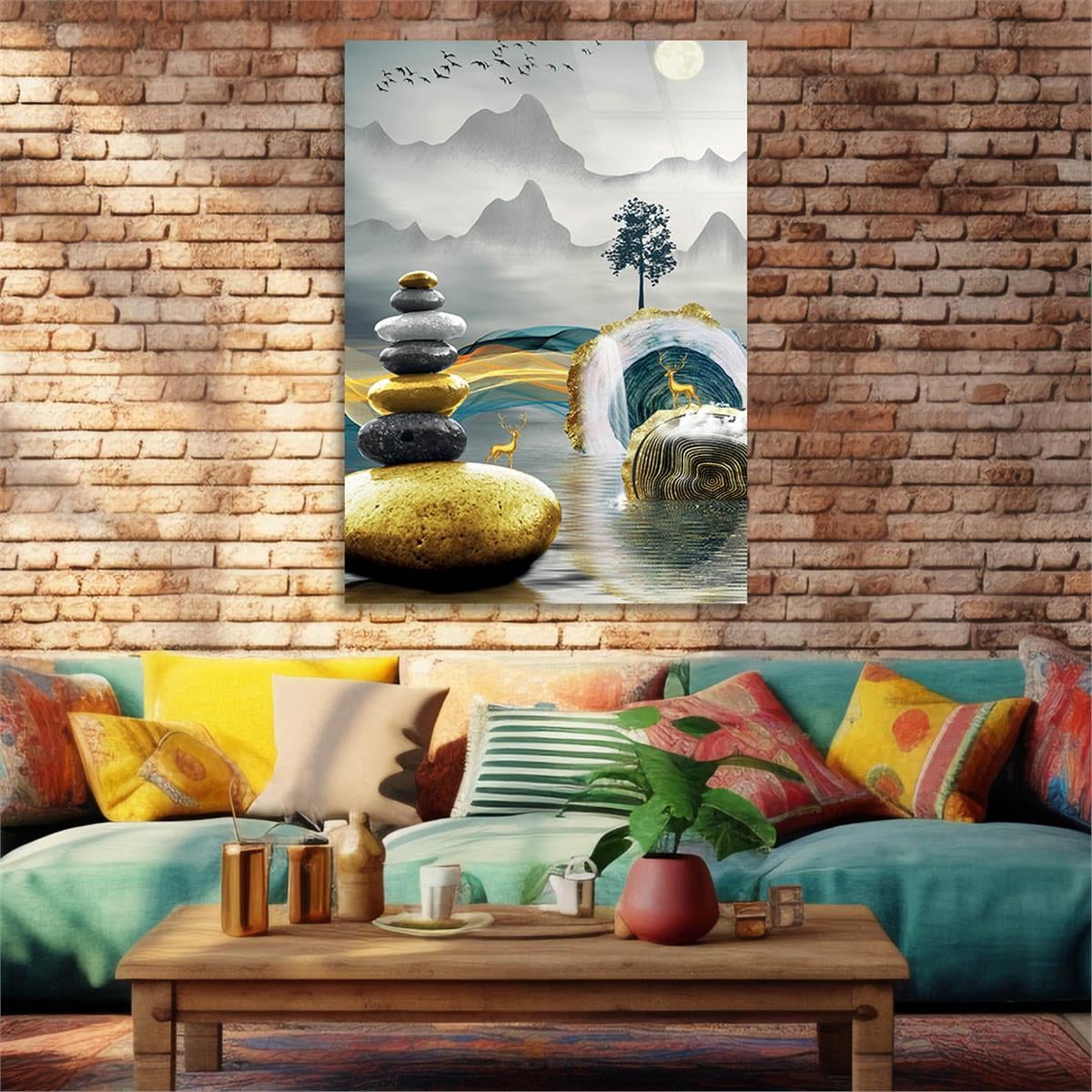 Vertical Tempered Glasss Wall Arts Art-Themed254