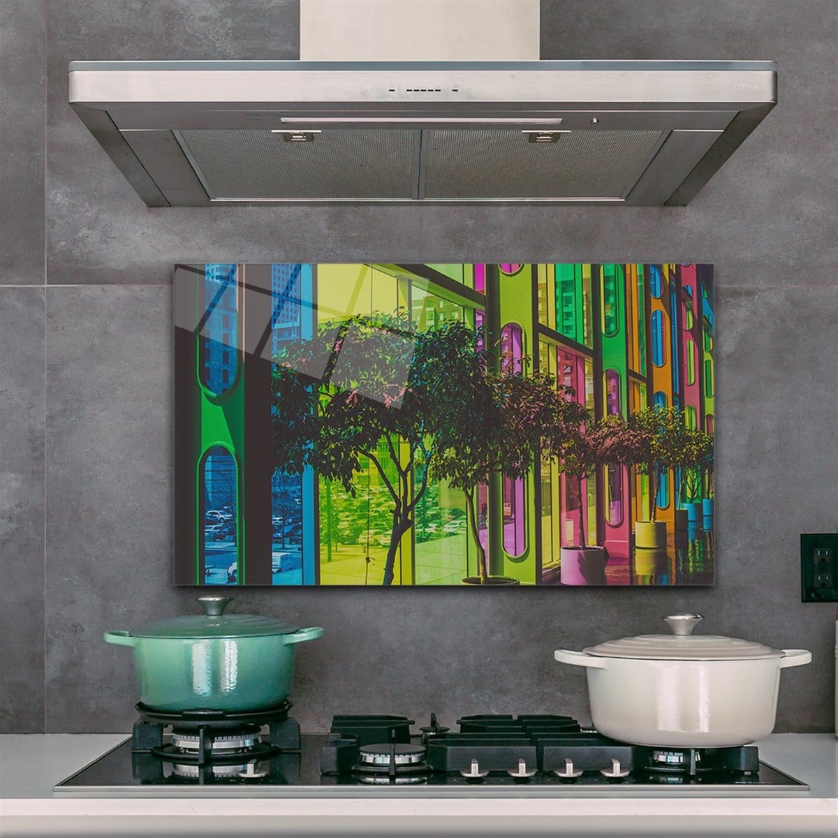 Kitchen Countertop Glass Wall Art (40x70 cm - 15.7 x 27.6 inc)