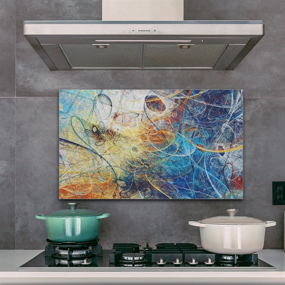 Kitchen Countertop Glass Wall Art (40x70 cm - 15.7 x 27.6 inc)