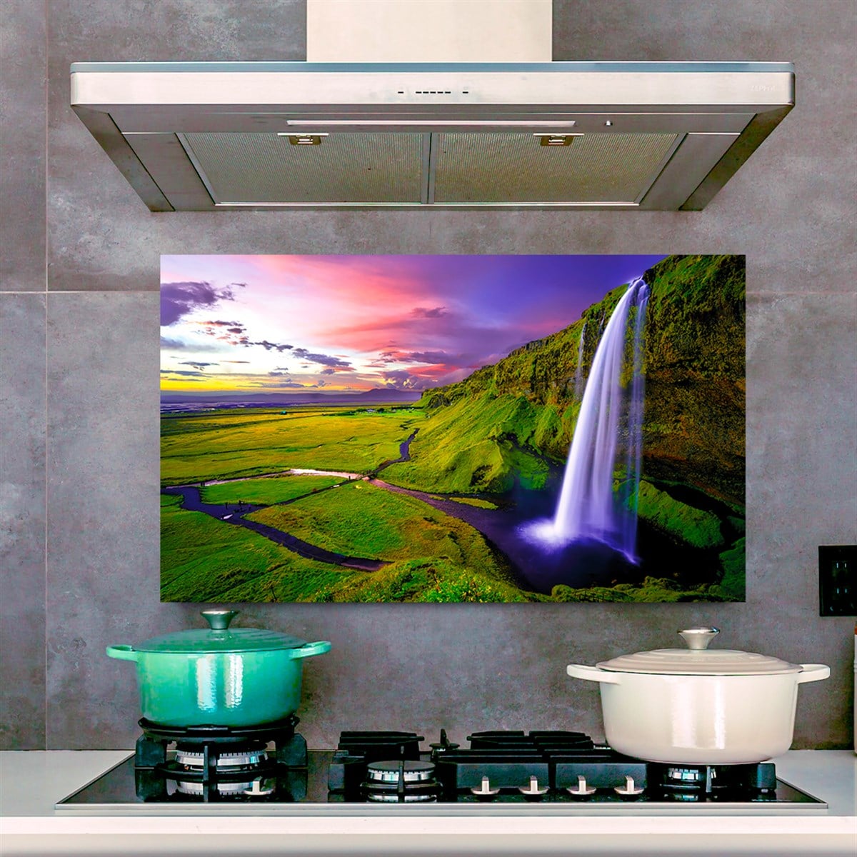Kitchen Countertop Glass Wall Art (40x70 cm - 15.7 x 27.6 inc)