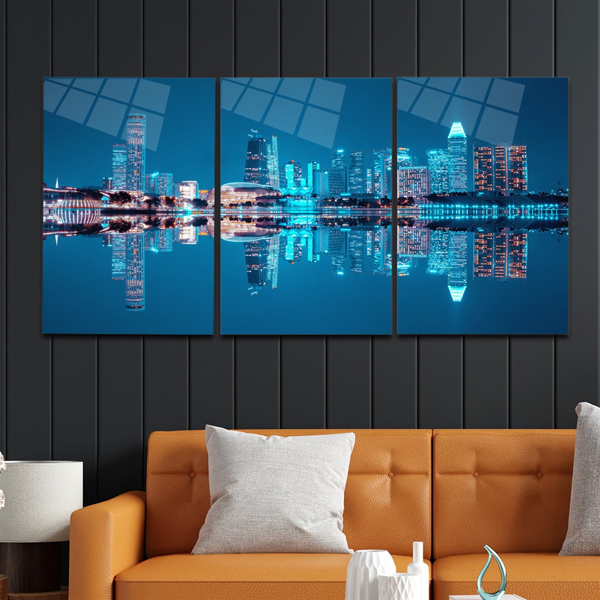 Getemt glasschilderij aan de muur kunstthema