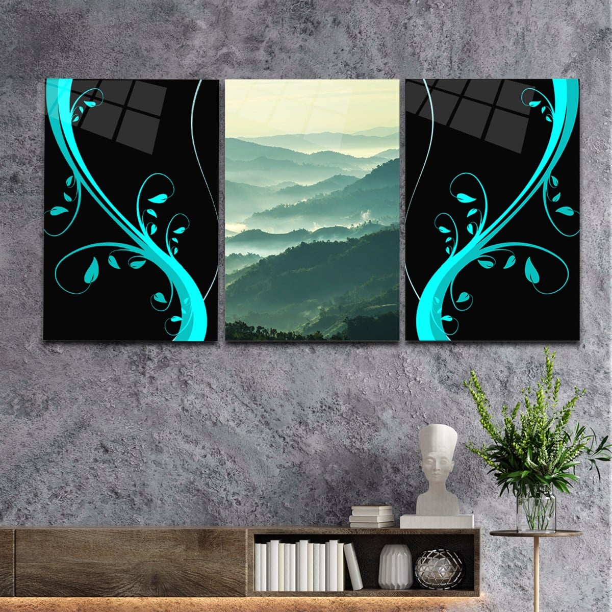 Tempered Glasss Wall Arts Art-Themed Set