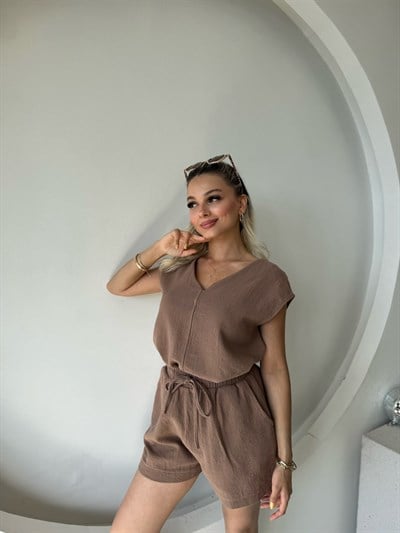 Ham Keten Şortlu Takım