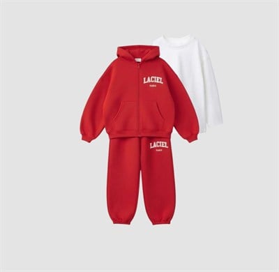 LACIEL PARIS kapşonlu 2 li set Kırmızı