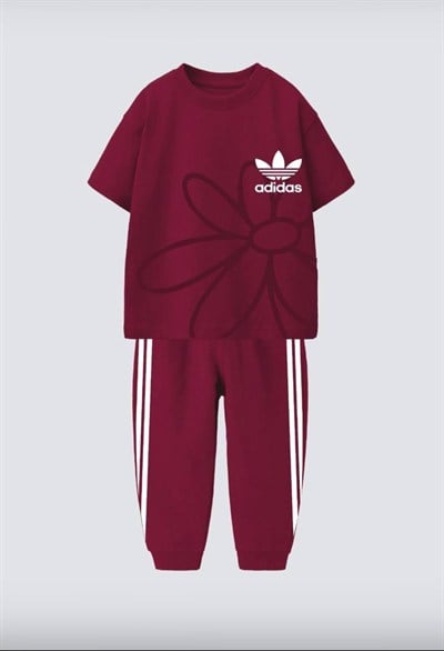 LUMIKIDS Markalı Baskılı 2 li set Bordo