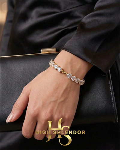 Gold Heart Diamond Bileklik