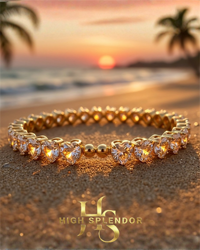 Gold Heart Diamond Bileklik
