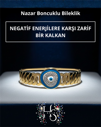 Nazar Boncuklu Çelik Bileklik