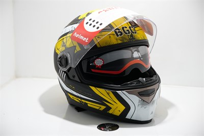FULL FACE GÜNEŞ VİZÖRLÜ KASK SARI
