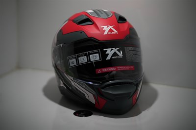 KIRMIZI GRİ DESENLİ FULL FACE KASK