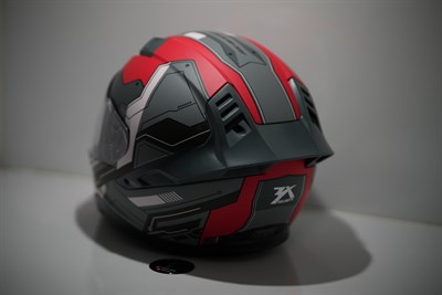 KIRMIZI GRİ DESENLİ FULL FACE KASK