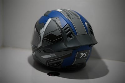 MAVİ GRİ DESENLİ FULL FACE KASK