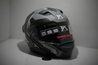 SİYAH GRİ DESENLİ FULL FACE KASK